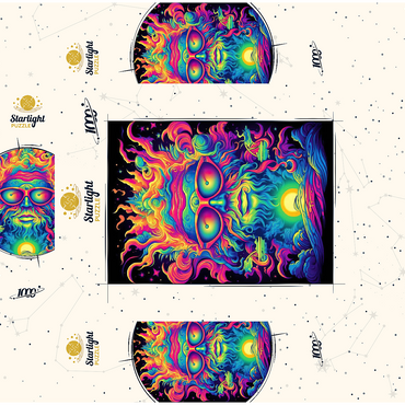 Psychedelic Cosmic Guru 1000 Jigsaw Puzzle box 3D Modell