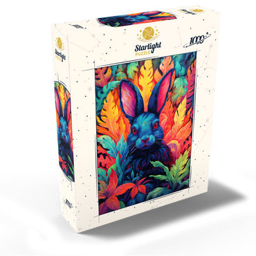 Vibrant Rabbit in Psychedelic Jungle 1000 Jigsaw Puzzle box view2