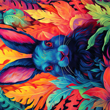 Vibrant Rabbit in Psychedelic Jungle 1000 Jigsaw Puzzle 3D Modell