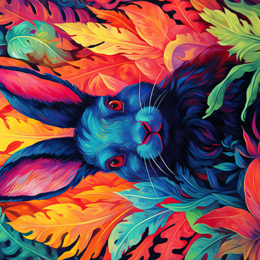 Vibrant Rabbit in Psychedelic Jungle 500 Jigsaw Puzzle 3D Modell