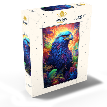 Majestic Blue Eagle in a Vibrant Fantasy Jungle 100 Jigsaw Puzzle box view2