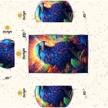Majestic Blue Eagle in a Vibrant Fantasy Jungle 100 Jigsaw Puzzle box 3D Modell