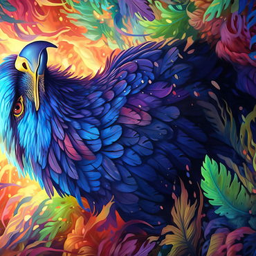 Majestic Blue Eagle in a Vibrant Fantasy Jungle 500 Jigsaw Puzzle 3D Modell