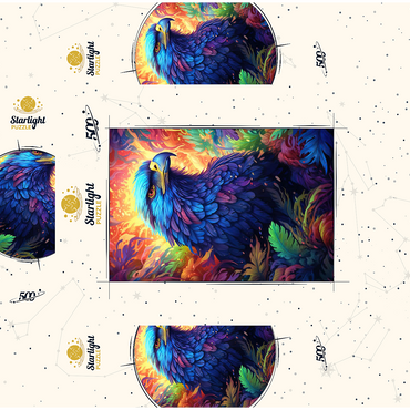 Majestic Blue Eagle in a Vibrant Fantasy Jungle 500 Jigsaw Puzzle box 3D Modell