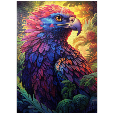 puzzleplate Vibrant Fantasy Eagle with Multicolored Feathers 1000 Jigsaw Puzzle