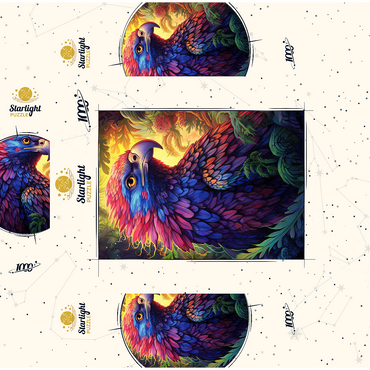 Vibrant Fantasy Eagle with Multicolored Feathers 1000 Jigsaw Puzzle box 3D Modell