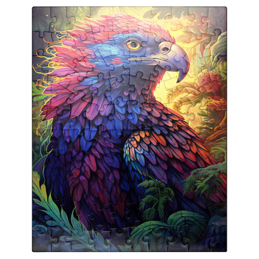 puzzleplate Vibrant Fantasy Eagle with Multicolored Feathers 100 Jigsaw Puzzle