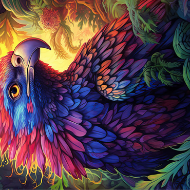 Vibrant Fantasy Eagle with Multicolored Feathers 100 Jigsaw Puzzle 3D Modell
