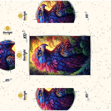 Vibrant Fantasy Eagle with Multicolored Feathers 100 Jigsaw Puzzle box 3D Modell