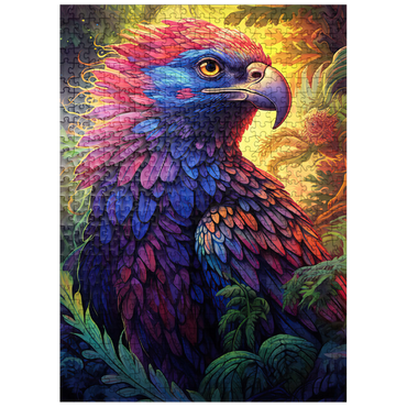 puzzleplate Vibrant Fantasy Eagle with Multicolored Feathers 500 Jigsaw Puzzle