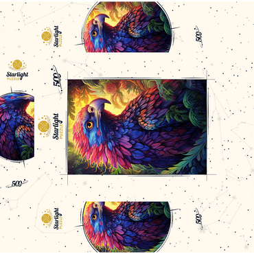 Vibrant Fantasy Eagle with Multicolored Feathers 500 Jigsaw Puzzle box 3D Modell