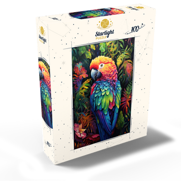 Vibrant Scarlet Macaw in Tropical Jungle 100 Jigsaw Puzzle box view2