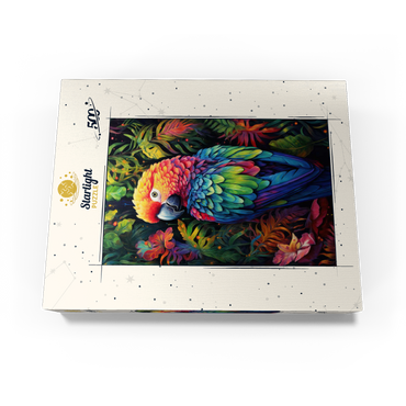 Vibrant Scarlet Macaw in Tropical Jungle 500 Jigsaw Puzzle box view3