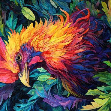 Vibrant Rooster with Tropical Foliage 1000 Jigsaw Puzzle 3D Modell