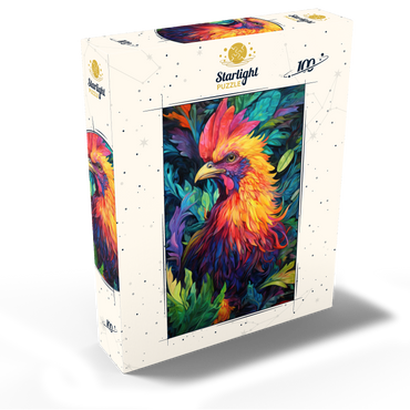 Vibrant Rooster with Tropical Foliage 100 Jigsaw Puzzle box view2