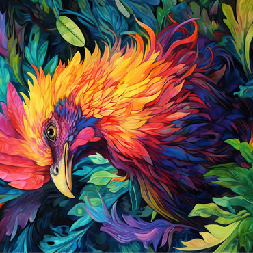 Vibrant Rooster with Tropical Foliage 100 Jigsaw Puzzle 3D Modell