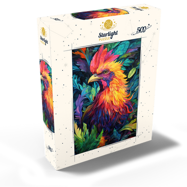 Vibrant Rooster with Tropical Foliage 500 Jigsaw Puzzle box view2