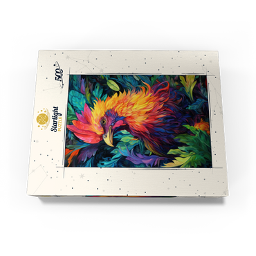 Vibrant Rooster with Tropical Foliage 500 Jigsaw Puzzle box view3