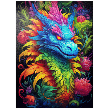 puzzleplate Vibrant Fantasy Dragon with Lush Foliage 1000 Jigsaw Puzzle