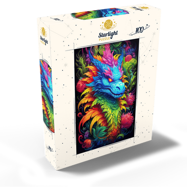 Vibrant Fantasy Dragon with Lush Foliage 100 Jigsaw Puzzle box view2