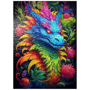 puzzleplate Vibrant Fantasy Dragon with Lush Foliage 500 Jigsaw Puzzle