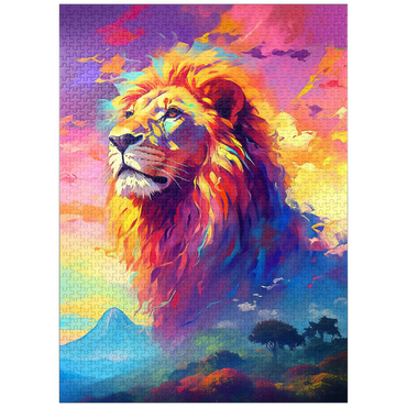 puzzleplate Majestic Lion with Vibrant Sky 1000 Jigsaw Puzzle