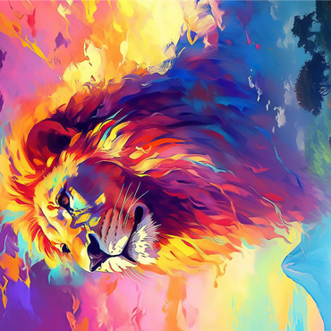 Majestic Lion with Vibrant Sky 1000 Jigsaw Puzzle 3D Modell