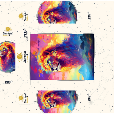 Majestic Lion with Vibrant Sky 1000 Jigsaw Puzzle box 3D Modell