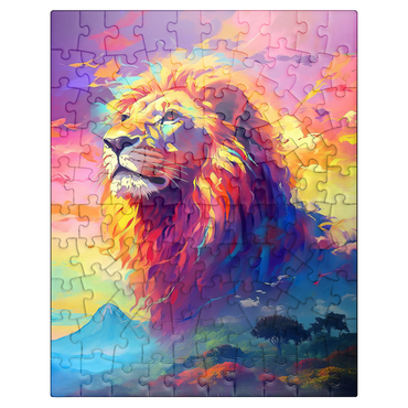 puzzleplate Majestic Lion with Vibrant Sky 100 Jigsaw Puzzle