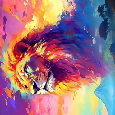Majestic Lion with Vibrant Sky 100 Jigsaw Puzzle 3D Modell
