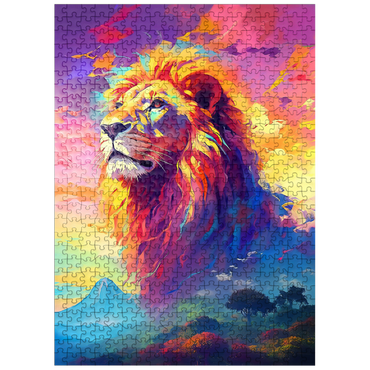puzzleplate Majestic Lion with Vibrant Sky 500 Jigsaw Puzzle