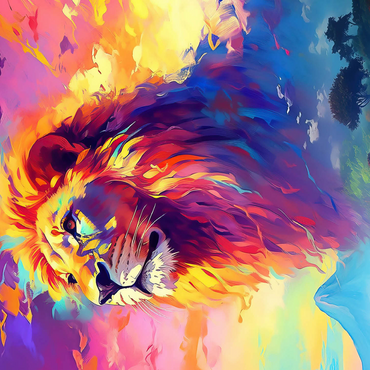 Majestic Lion with Vibrant Sky 500 Jigsaw Puzzle 3D Modell