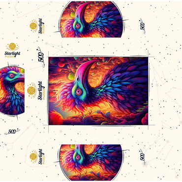 Exotic Bird in a Fantasy World 500 Jigsaw Puzzle box 3D Modell