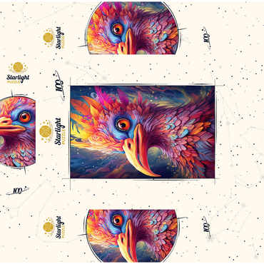 Majestic Fantasy Bird with Vivid Feathers 100 Jigsaw Puzzle box 3D Modell