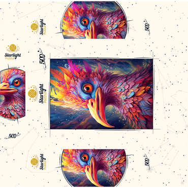 Majestic Fantasy Bird with Vivid Feathers 500 Jigsaw Puzzle box 3D Modell