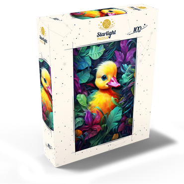 Adorable Yellow Duckling in Vibrant Foliage 100 Jigsaw Puzzle box view2