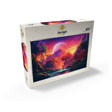 Fantasy Tropical Paradise with a Majestic Alien Moon 100 Jigsaw Puzzle box view2