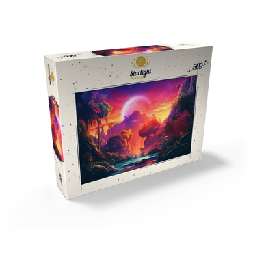 Fantasy Tropical Paradise with a Majestic Alien Moon 500 Jigsaw Puzzle box view2