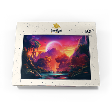 Fantasy Tropical Paradise with a Majestic Alien Moon 500 Jigsaw Puzzle box view3