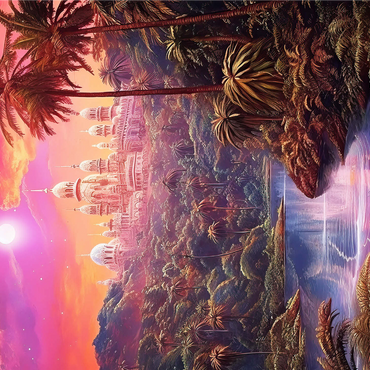 Majestic Palace in Lush Jungle Under a Mystic Moon 1000 Jigsaw Puzzle 3D Modell