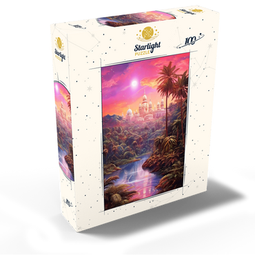Majestic Palace in Lush Jungle Under a Mystic Moon 100 Jigsaw Puzzle box view2