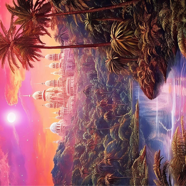 Majestic Palace in Lush Jungle Under a Mystic Moon 100 Jigsaw Puzzle 3D Modell