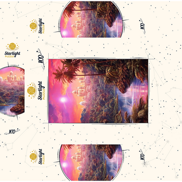 Majestic Palace in Lush Jungle Under a Mystic Moon 100 Jigsaw Puzzle box 3D Modell