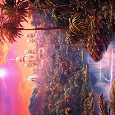 Majestic Palace in Lush Jungle Under a Mystic Moon 500 Jigsaw Puzzle 3D Modell