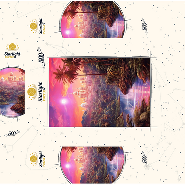 Majestic Palace in Lush Jungle Under a Mystic Moon 500 Jigsaw Puzzle box 3D Modell