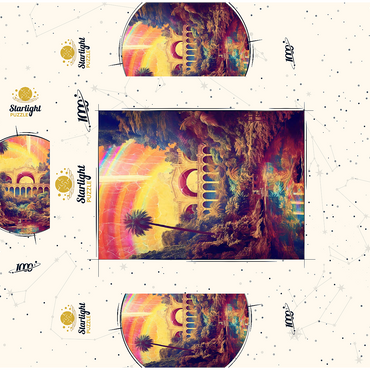 Enchanted Jungle Bridge with Radiant Rainbow Sky 1000 Jigsaw Puzzle box 3D Modell