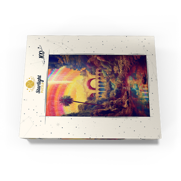 Enchanted Jungle Bridge with Radiant Rainbow Sky 100 Jigsaw Puzzle box view3