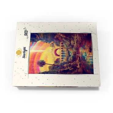 Enchanted Jungle Bridge with Radiant Rainbow Sky 500 Jigsaw Puzzle box view3