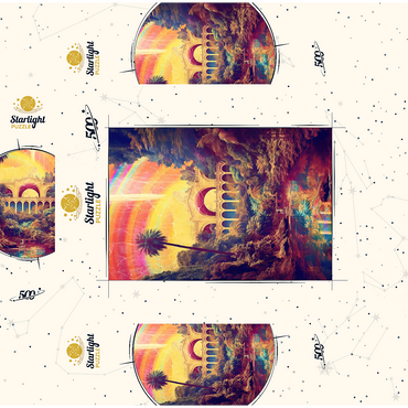 Enchanted Jungle Bridge with Radiant Rainbow Sky 500 Jigsaw Puzzle box 3D Modell