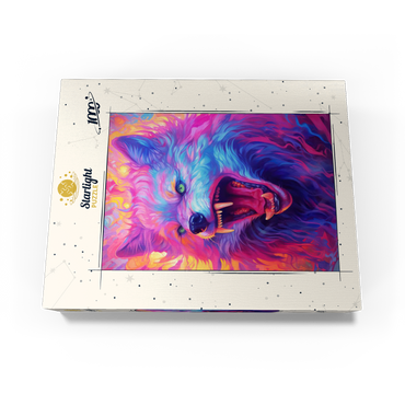 Fierce Multicolored Wolf with Fiery Expression 1000 Jigsaw Puzzle box view3